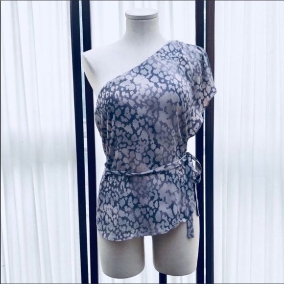 Rebecca Taylor One Shoulder Animal Print Top - Picture 1 of 6